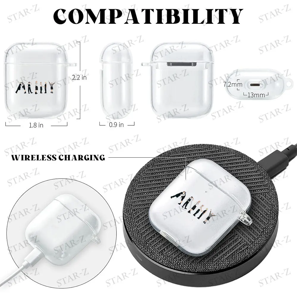 Soft Transparent TPU Case for Apple Airpods Pro 2 1 3 Abstract Korean Fashion Kpop Band Wireless Bluetooth Earphone Cover Cases