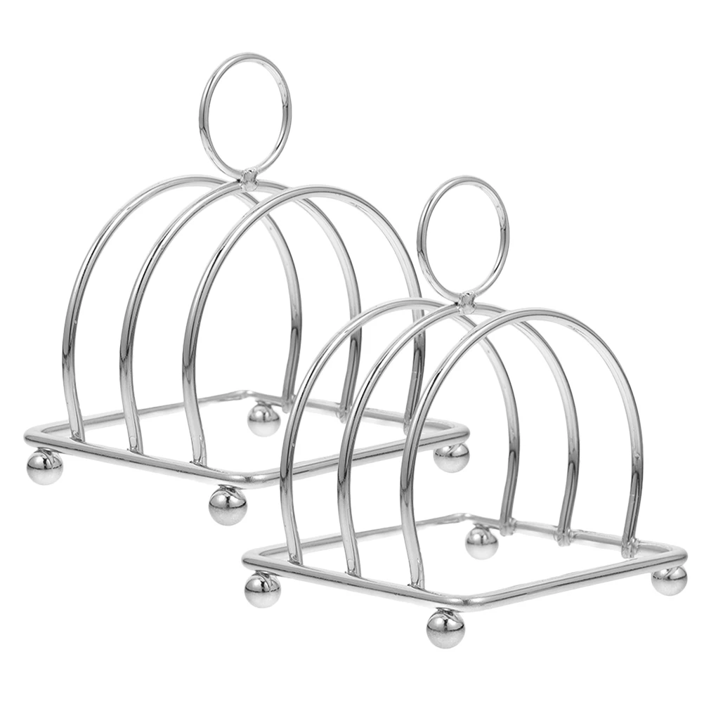 

2Pcs Toast Holder Rack Stainless Steel Bread Rack Countertop Organizer Toast Stand Book Shelf Tool Storage for Kitchen