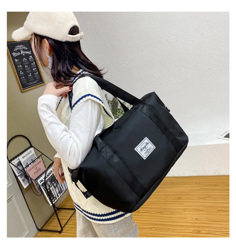 UNIXINU Handgepäck-Reisetasche, Nylon, wasserdicht, für Sport, Fitnessstudio, Tragetaschen für Damen, großes Fassungsvermögen, Aufbewahrung von Gepäck, Handtasche – Detail 7