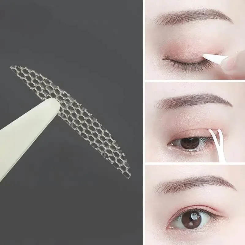 

240Pcs Double Fold Eyelid Tape Sticker Lace Nature Clear Beige Stripe Self-adhesive Natural Eye Makeup Make With Tool