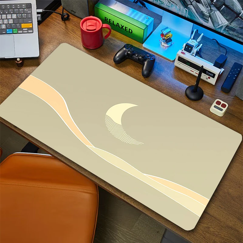 Pink Cloud Gaming Mouse Pad Cute Moon Space Mausepad Desk Mat XXL Keyboard Pads Large Carpet Computer Table Mats XXL Mousepad