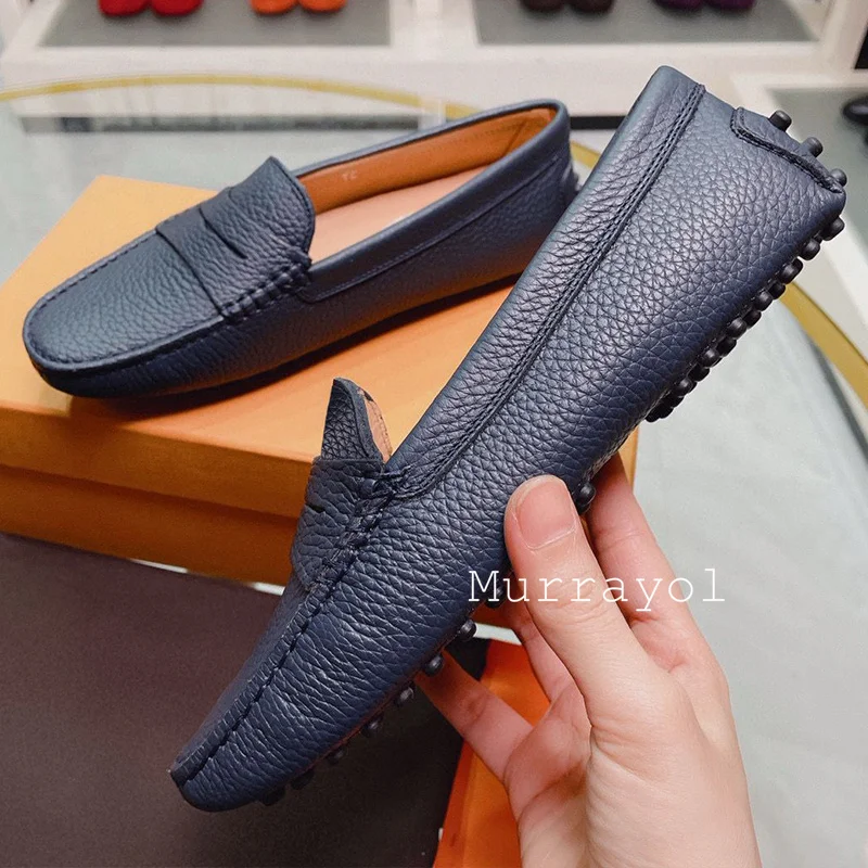 ผีเสื้อตกแต่งปากตื้นLoafersผู้หญิงหนังสีทึบแบนรองเท้าฤดูใบไม้ผลิฤดูใบไม้ร่วงนุ่มSoledรองเท้า