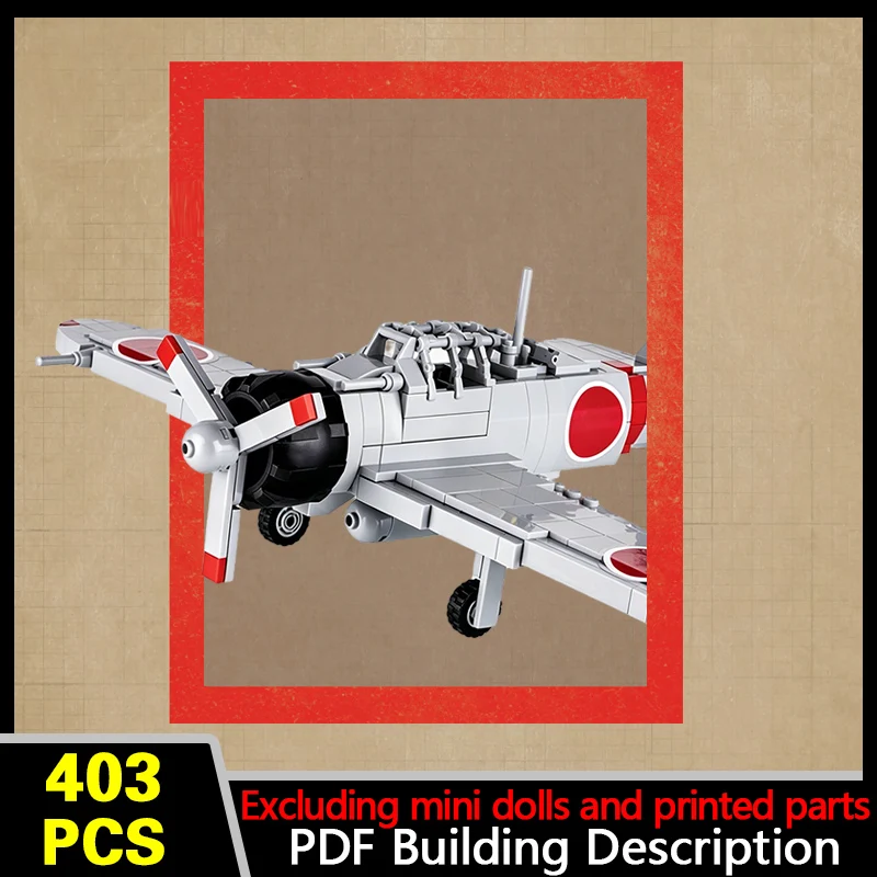 A6M Military Fighter Jet Model MOC Building Bricks War Equipment Modular Technology Gifts Holiday Assemble Children Toys Suit