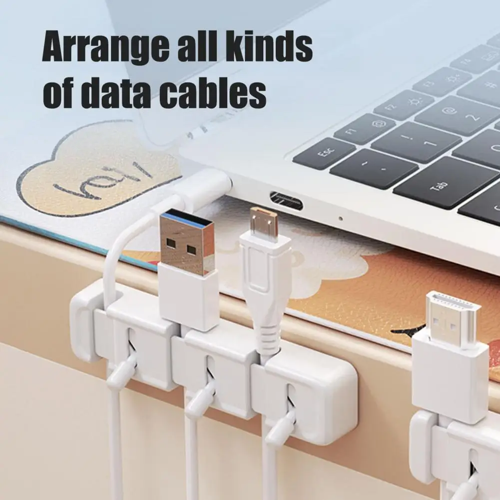 3 Slots Cable Holder Self-adhesive Desk Charging Data Cord Organizer Power Wire Management Clip Toggle Switch Cable Holder Clip