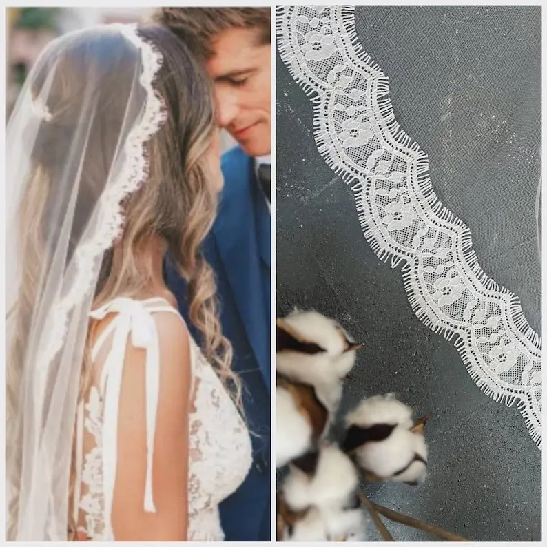 

Short Wedding Veil Fingertip Ivory White Bridal Veil Wedding Accessories Customizable Length Style Accepts Bulk Orders