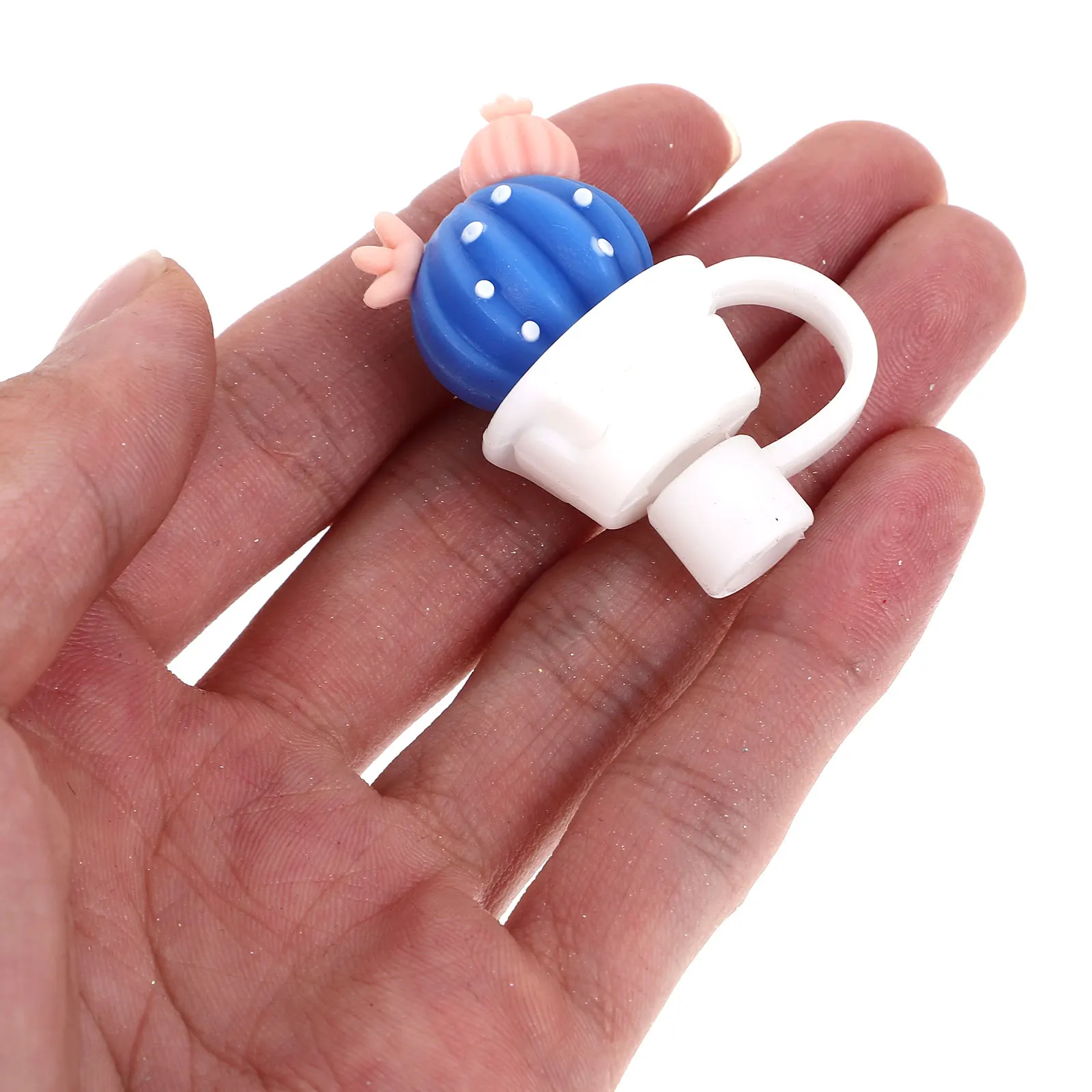 

2pcs Silicone Straw Tips Reusable Drinking Straw Tip Covers Cute Cartoon Leakproof Dustproof Caps For 6-8Mm Straws Silicone