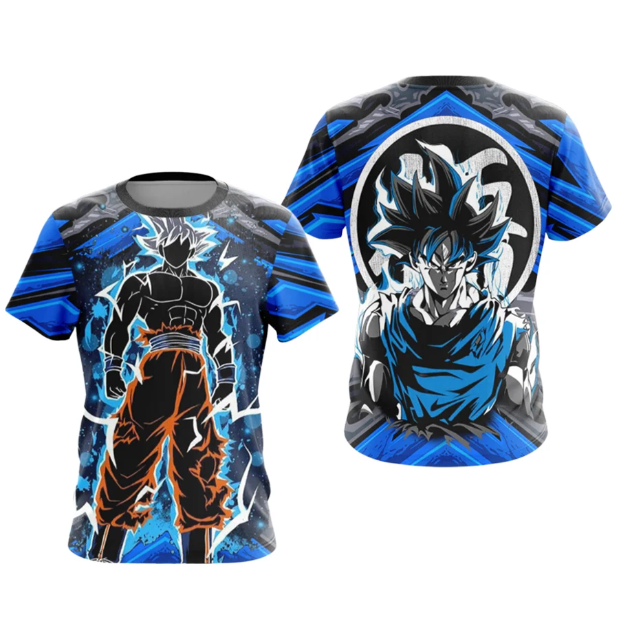 Camiseta Bandai Dragon Ball Super Goku Perfected Ultra Instinct con estampado integral de anime para adultos y niños, camiseta de verano de secado rápido, suave y ligera