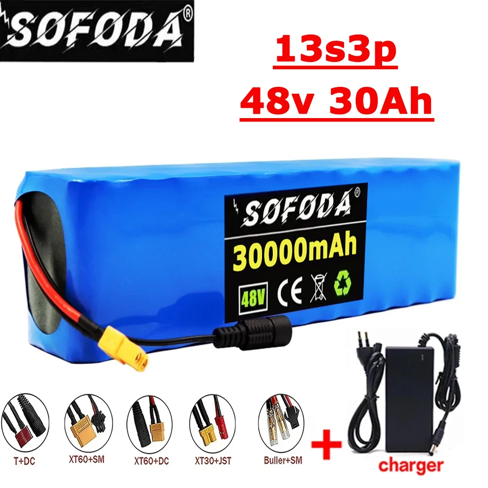 

Large Capacity 48v 30ah 500w 13S3P lithium ion battery pack for 54.6v electric bike scooter with BMS+charger