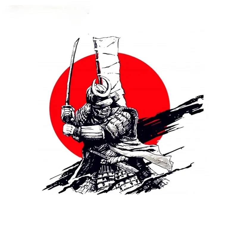 ملصقات السيارات، شارات شخصية من الفينيل للثقافة اليابانية الساموراي مناسبة لنافذة السيارة الخلفية 15 سم PVC KK #2