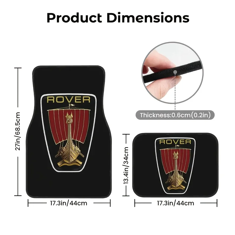 4pcs Set - Suitable For Rover SD1 MkII Emblem Illustration Poster Car Mats - Shiny Design Elements Create A Strong Sense Of Styl