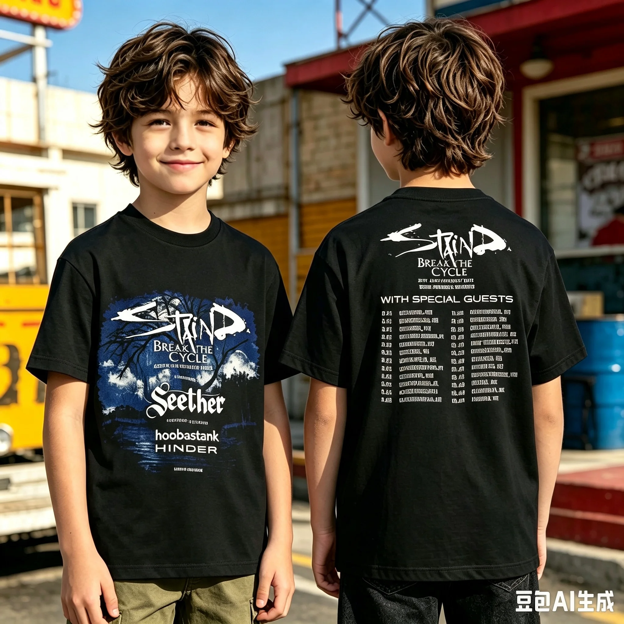 1pc Staind Break The Cycle Tour 25th Anniversary Cotton T shirt Unisex Men Women Kids Summer Streetwear Casual Short Sleeve Tops