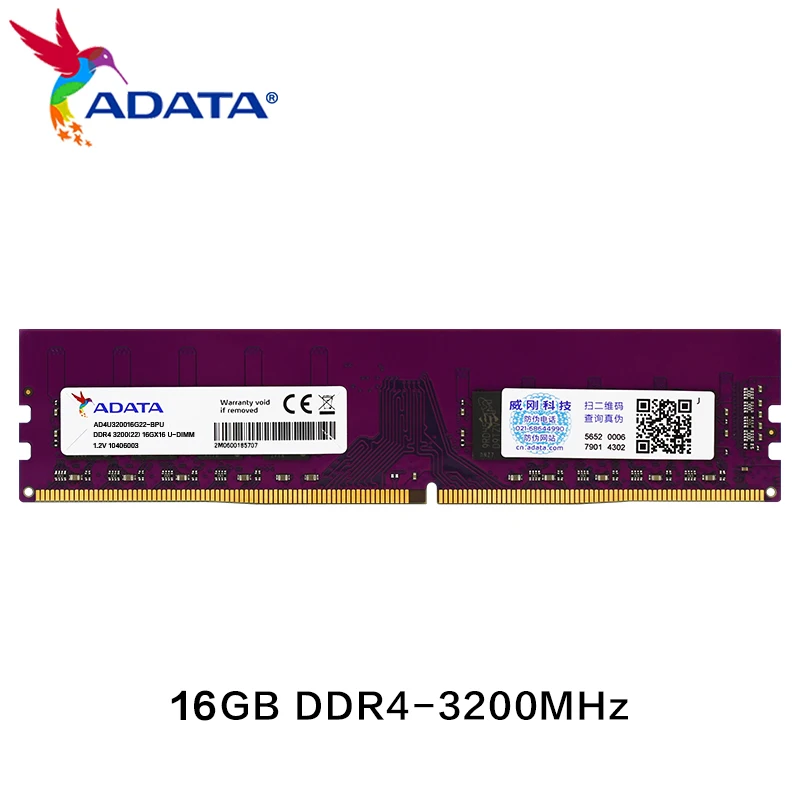 Imagem -03 - Ram Desktop Memory Module 3200mt s 8gb 16gb 32gb Bandeja Única 288 Pinos U-dimm Adata-ddr4