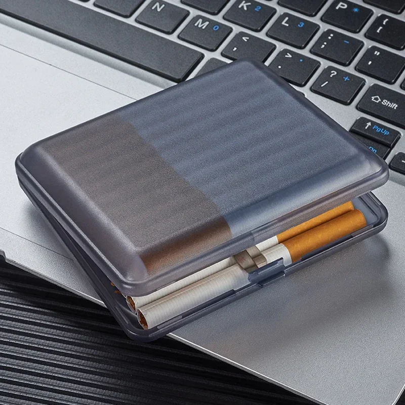 Portable Transparent Cigarette Case for 20 Cigarettes Frosted Plastic Anti-pressure Tobacco Case Storage Box Men Smoking Tools