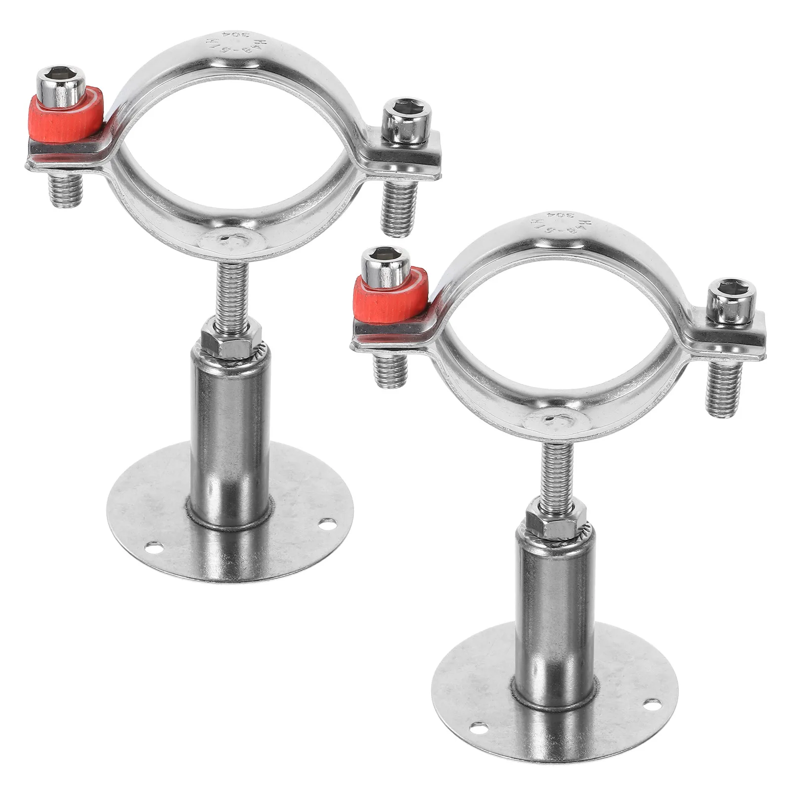 

2pcs Water Pipe Clamps Stainless Steel Brackets Adjustable Wall Mounts Gas Pipe Supports Ceiling Fan Mounting Supports Drain