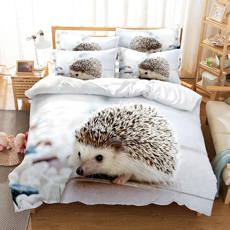 

Cute Animal Hedgehog Duvets Covers Duvet Cover 220x240 Bedding 160x200 Set Couple Bed Quilt Comforter Sets Double 150 King Size