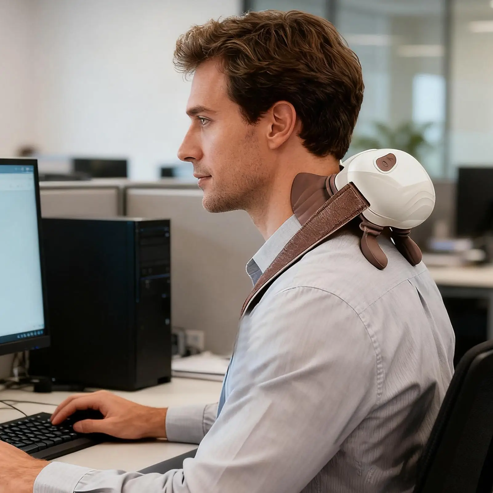 

Neck And Shoulder Massager 3-Speed Settings Massage Tools Deep Tissue Heated Neck Massager For Women Dad Mother Home Office Gym