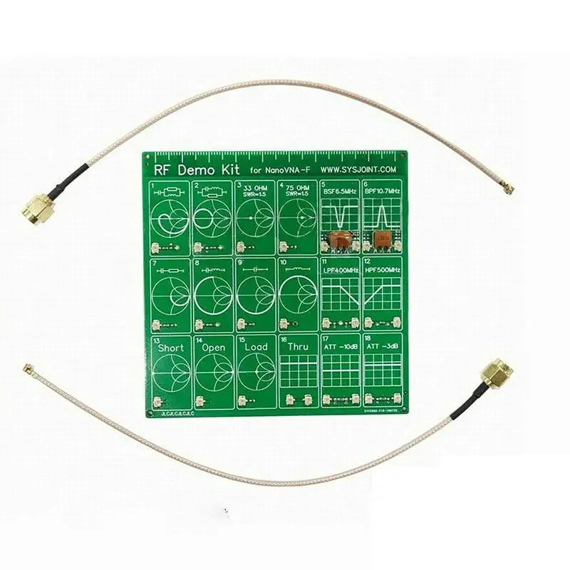 RF Test Board, 18 Functional Modules RF Demo Kit NanoVNA Test Filters Vector Network Analyzer Board Attenuator