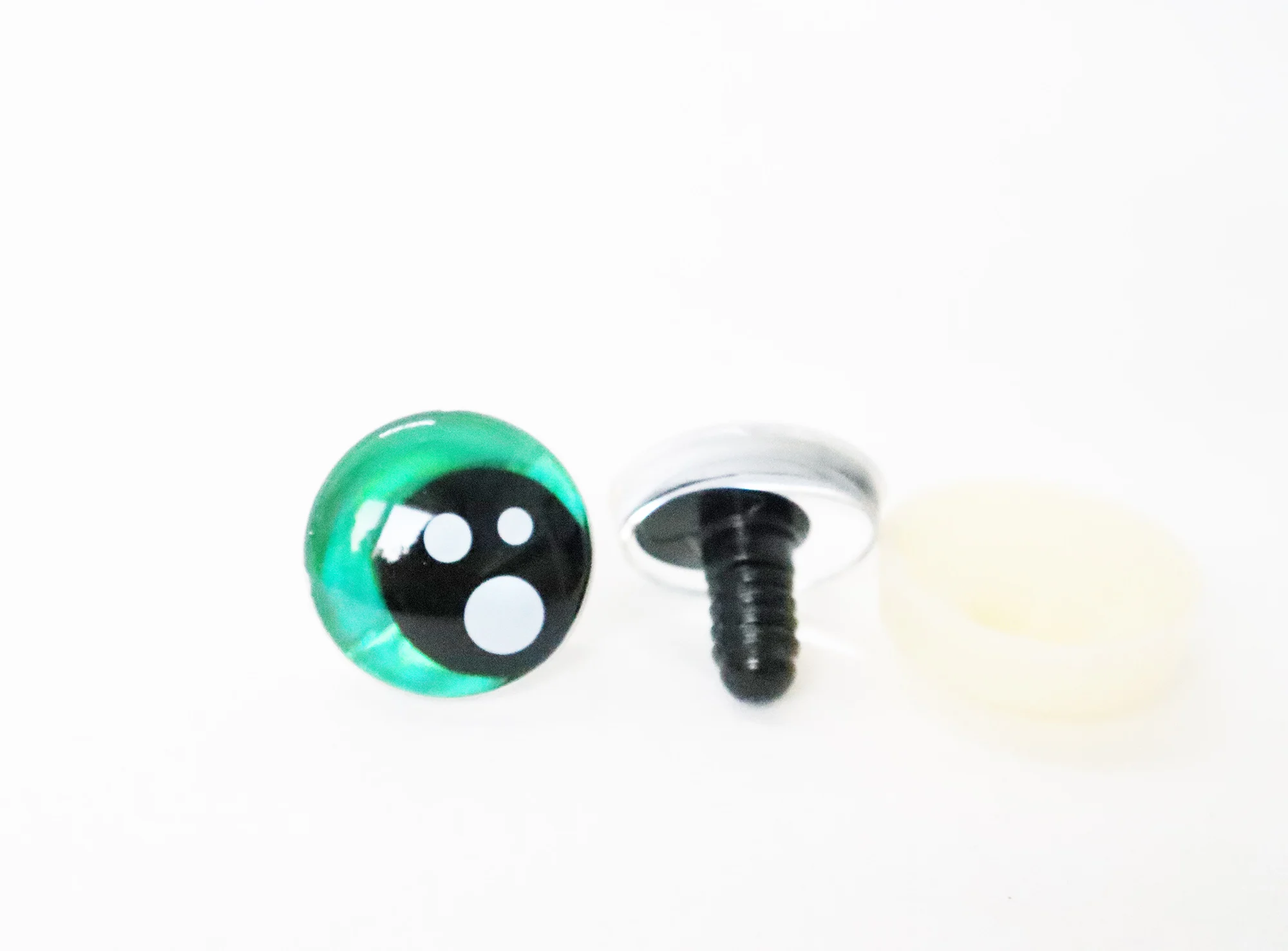 20 Stück Niedliche 25mm Klare Bedruckte Asymmetrische 3D Komische Runde Glitzer-Spielzeugaugen mit Harten Unterlegscheiben für DIY Plüschpuppen-Augen - D12 – Detail 4