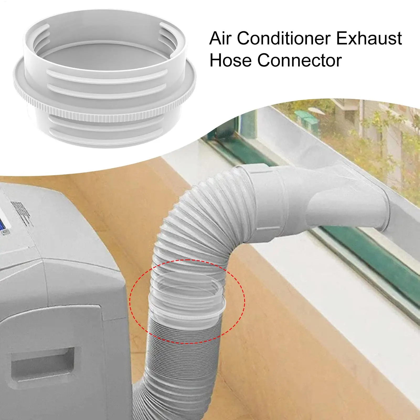 Air Conditioner Hose Adapter Portable AC Coupler Universal Hose Reducer Split Vent Conditioning Drain Screen Exhaust Connector
