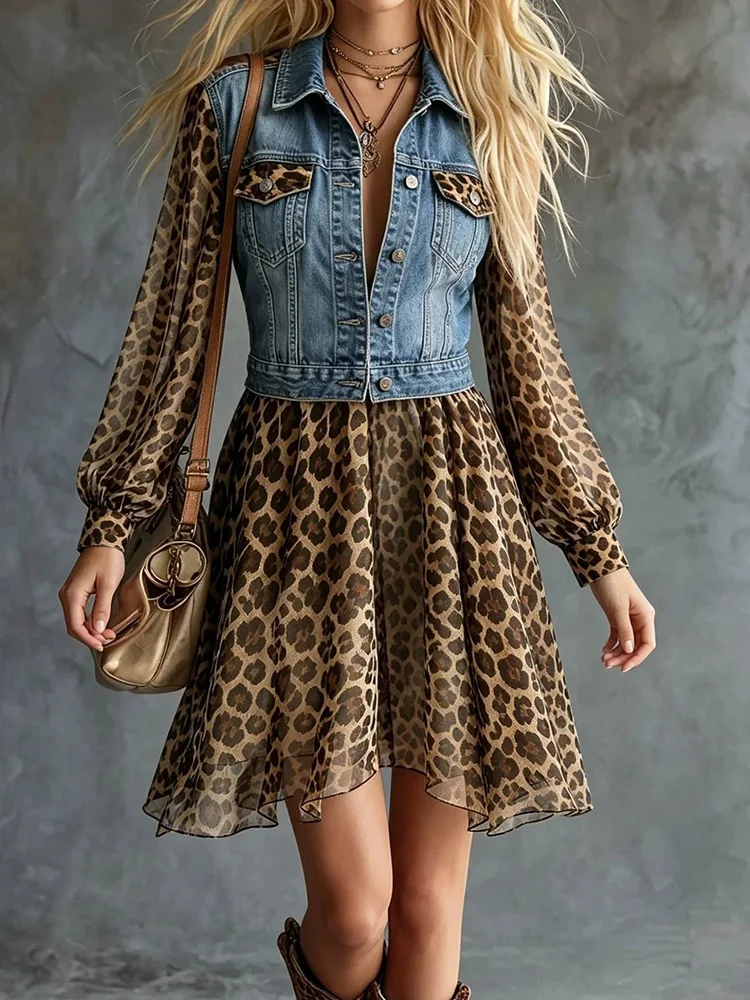 Women Elegant Long Sleeve Mini Dress Turn-Down Collar Button Patchwork Spring Summer Holiday Simple Streetwear Party Dress 2026