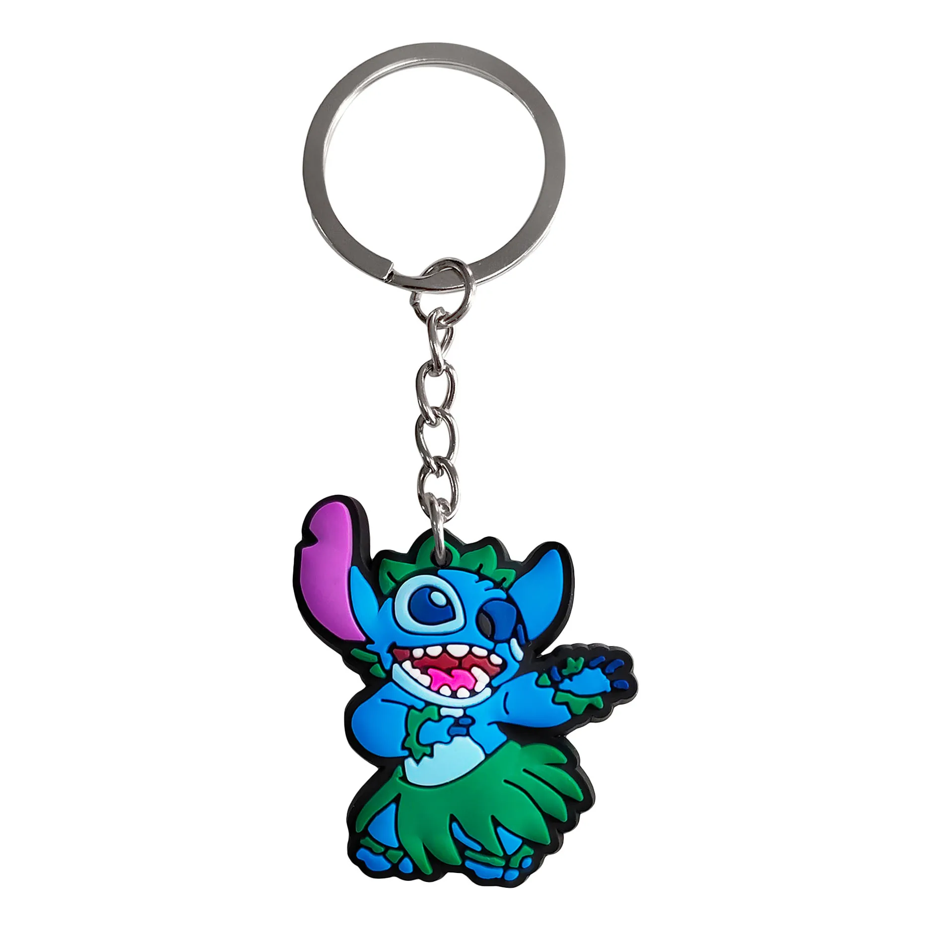 1-20 قطعة Miniso ديزني ليلو وستيتش سيليكون مفتاح سلسلة جميلة الكرتون الغريبة سيارة كيرينغ للجنسين حقيبة سلاسل المفاتيح الزينة