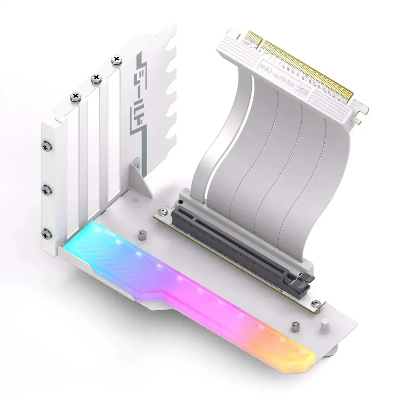 Vertical GPU Mounting Bracket with PCI-E 4.0 X16 Riser Cable Video Card Support Kit 90 Degree Right Angle