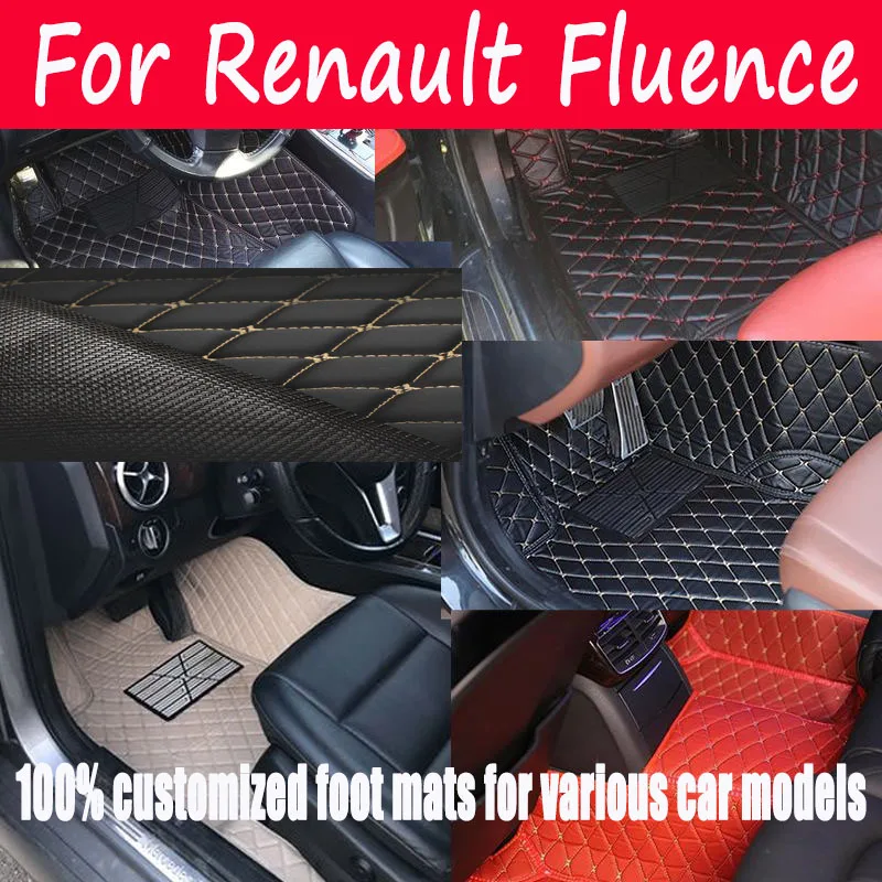 

Автомобильные коврики для Renault Fluence 2011 2012 2013 2014 2015 2016 2017, пользовательские автомобильные подушечки для ног, автомобильный ковер, аксессуары