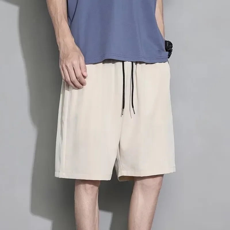 Shorts Loose-Fit Plus Size Men's Summer Thin Hong Kong Style Outerwear Pants Ultra-Thin Stocking Pants Casual Wear