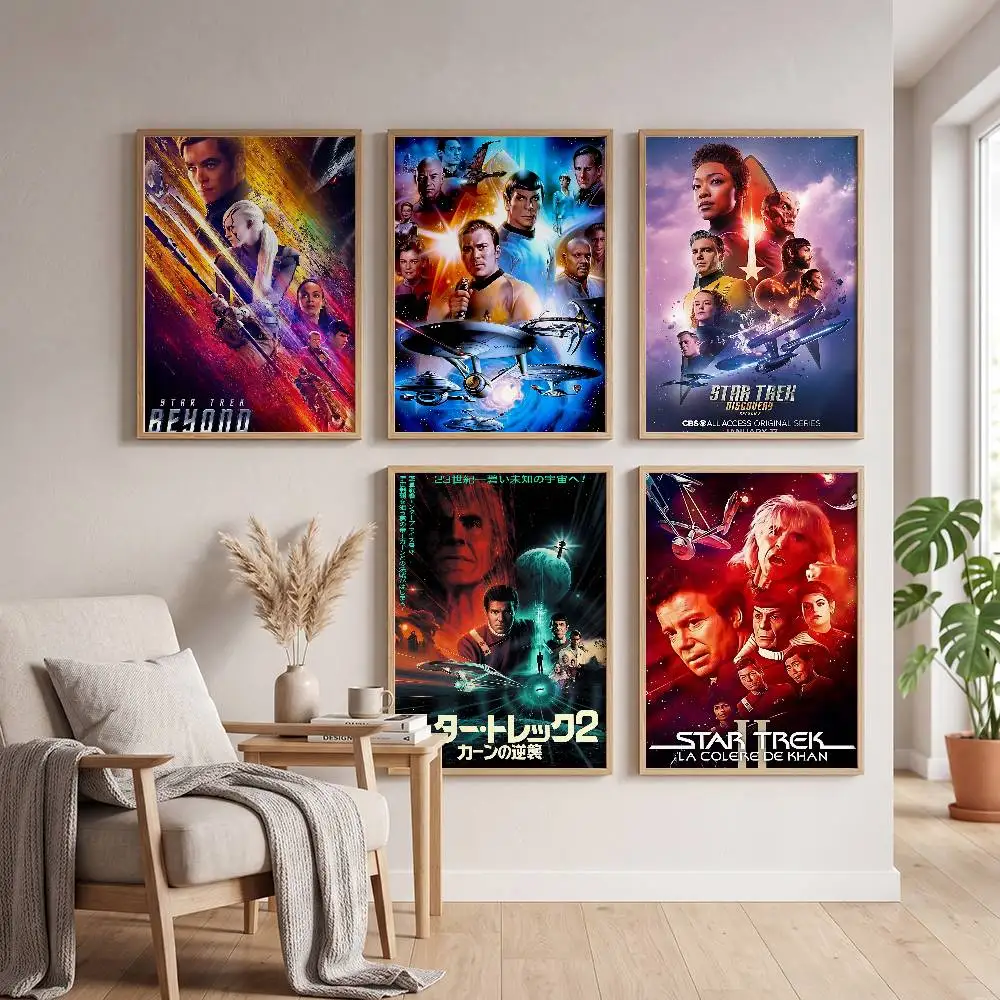 Classic Movie S-Star T-Trek Classic Vintage Poster Self-adhesive Art Waterproof Paper Sticker Coffee House Bar Room Wall Decor