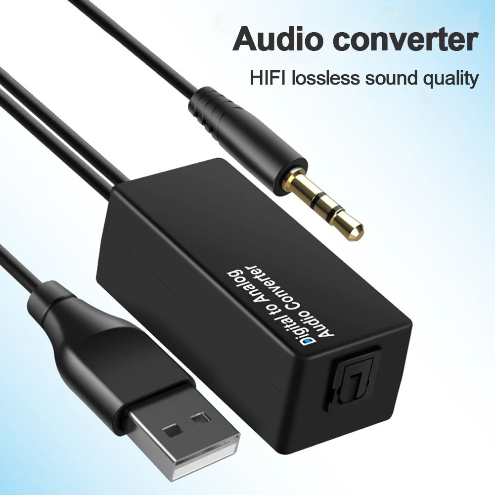 Audio Stereo konwerter DAC cyfrowy do włókien optycznych/koncentryczne analogowe 3.5mm USB Adapter do dekodera dla telewizor-top Box do konsoli