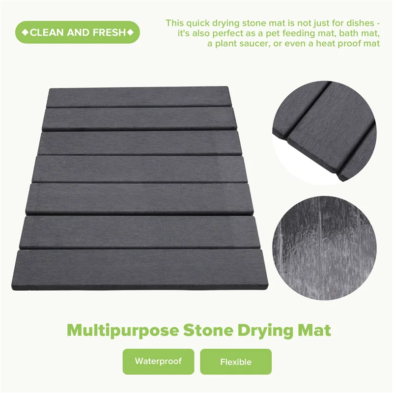 

Dish Mat For Kitchen Counter, Instant Drying Pad, Diatomaceous Earth Water Absorbing Mat, Foldable-Best Selling
