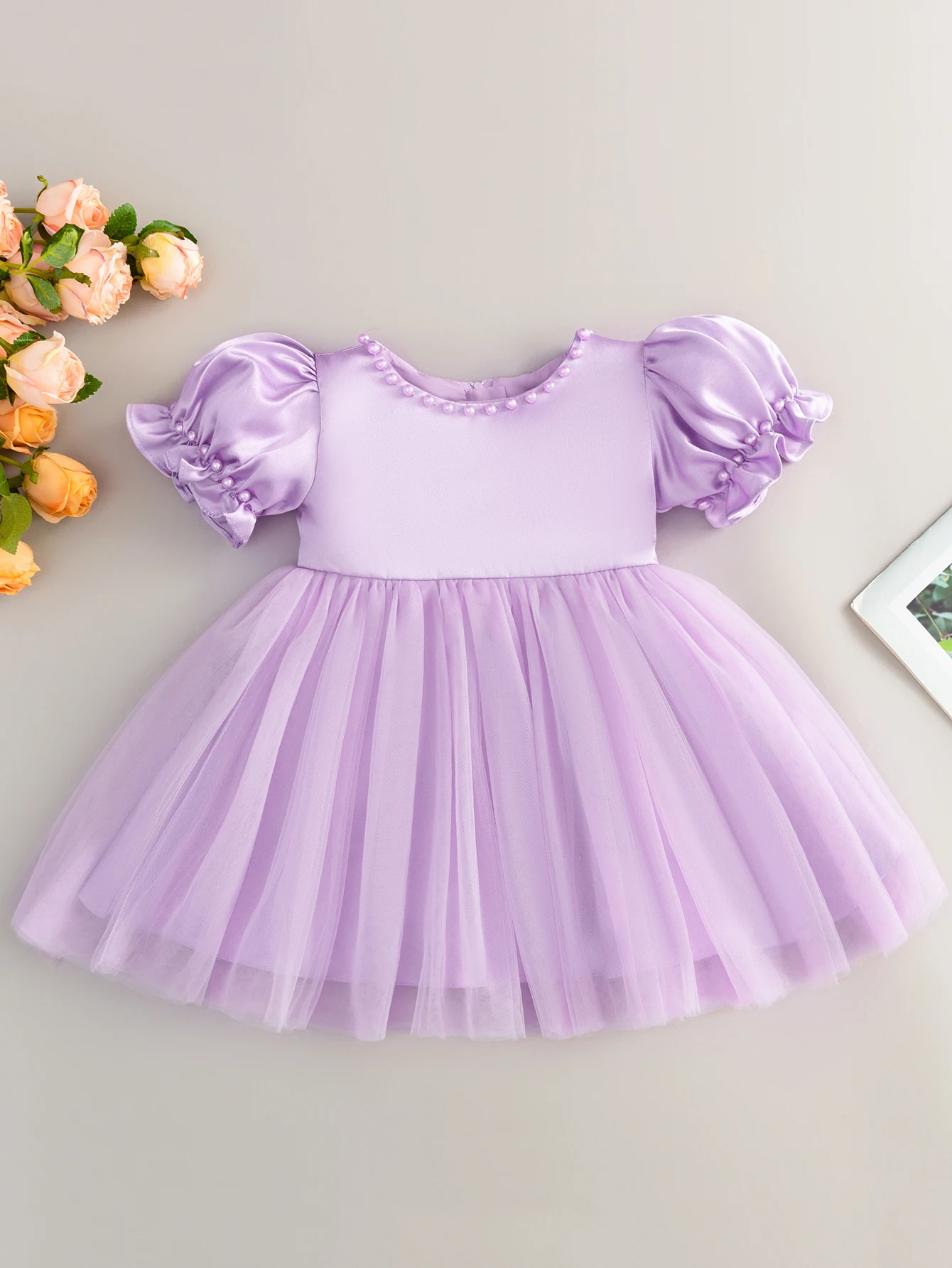 Casual Beaded Party New Design Baby Girl Dress Beautiful Luxury Kids Dresses Elegant Princess Bow