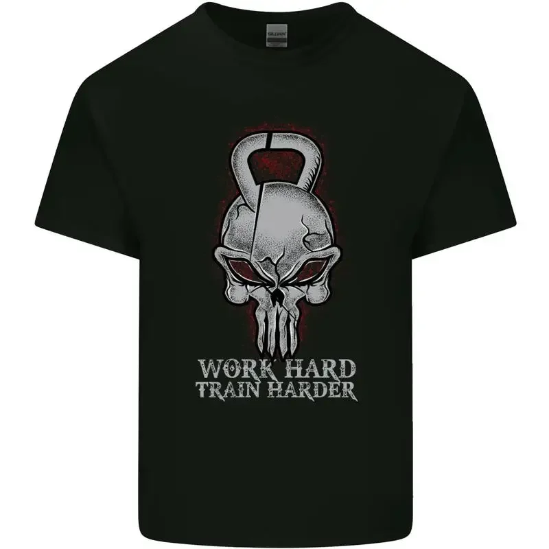 Camiseta de algodón para hombre de entrenamiento superior de entrenamiento con endurecedor de tren duro de trabajo