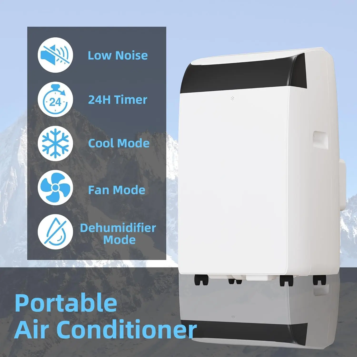 14,000 BTU Portable Air Conditioner Cools up to 750 Sq.Ft, 3-in-1 Quiet Portable AC Unit with Remote Control & Installation Kits