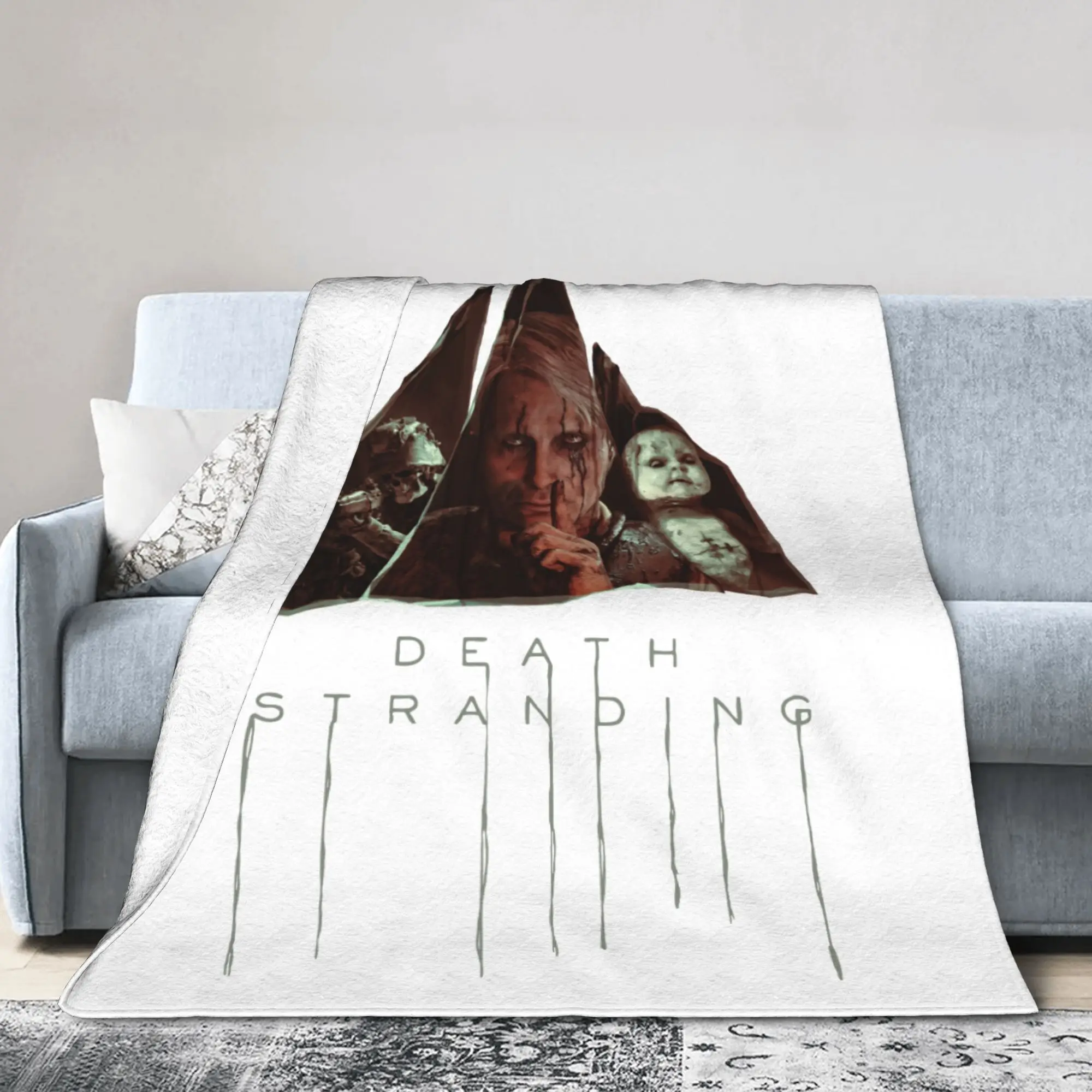 Game Death Stranding Blankets Mads Mikkelsen Flannel Awesome Warm Throw Blankets for Bedspread Winter Couch