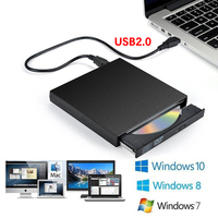 External Blu-ray DVD Drive USB 2.0 Portable 3D BD-Combo Optical Drives CD DVD VCD Burner Player Reader for Laptop PC Desktop Mac