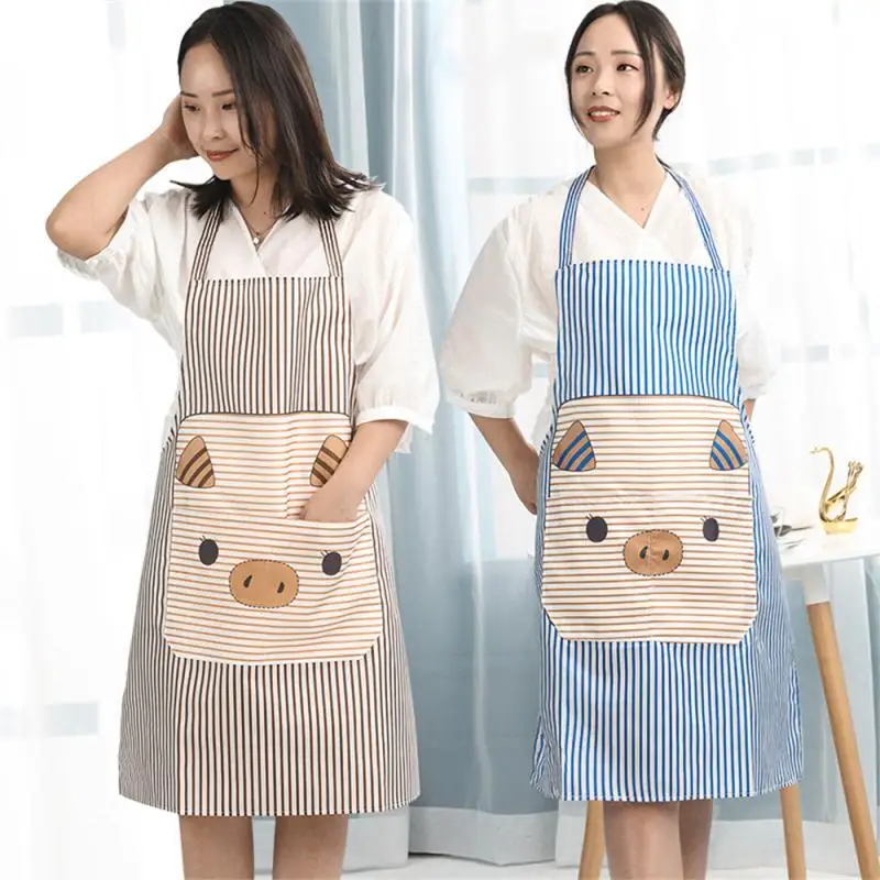 Creative Cartoon Hand-Wiping Apron Waterproof Anti-Oil For Woman Men Chef Work Apron Grill Restaurant Shop Cafes Kitchen