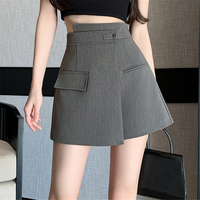 Seoulish Vintage Chinese Style Women's Skirts Elegant Irregular Office High Waist Solid Color Casual Mini Shorts Skirts Female