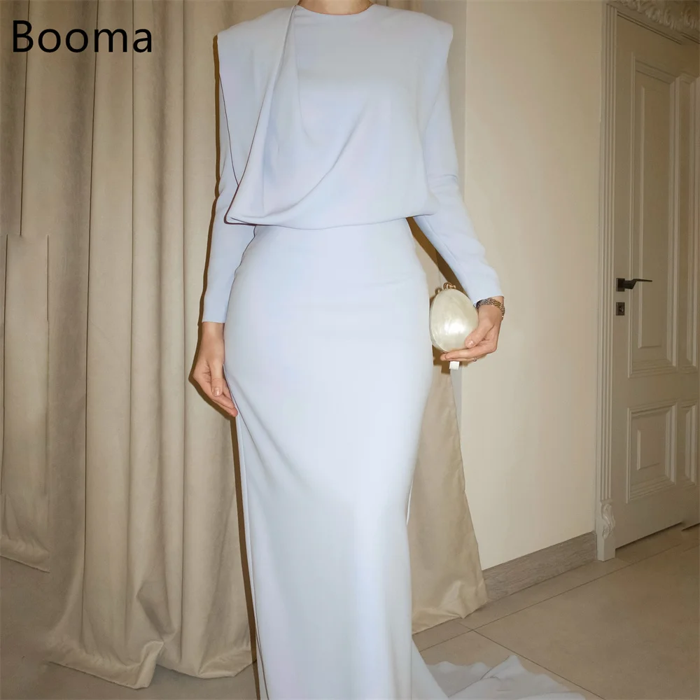 

Booma элегантные плиссированные платья русалки с круглым вырезом вечерние платья для женщин платье для выпускного вечера с длинными рукавами на заказ 2025