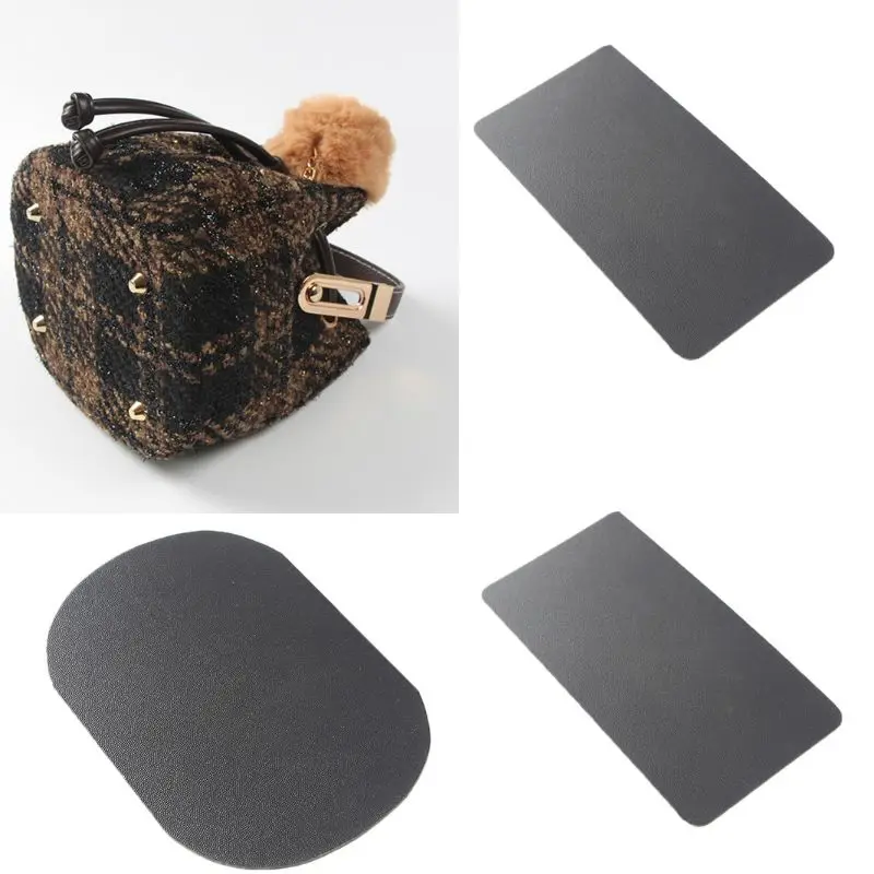 Fondo cuadrado para bolso de punto DIY para mujer, bolsa de cuero PU grueso, accesorios de ganchillo, Base, caja, forro, placa, almohadilla