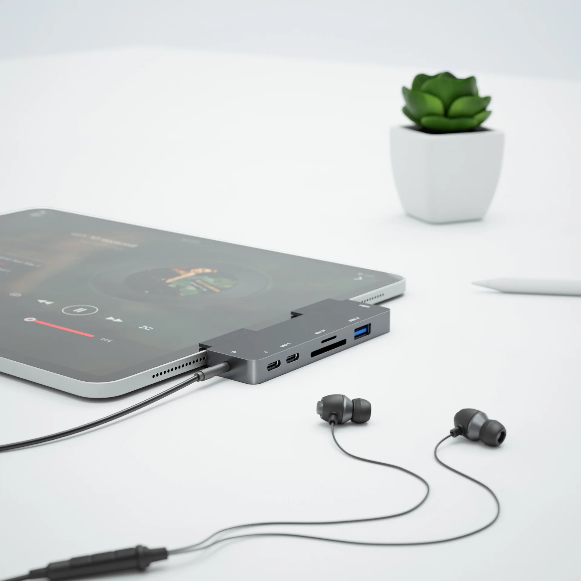 ZHUOYMA Applicable to iPad pro USB3.1 multi-function Docking station Type-C to HDMI seven in one HUB hub