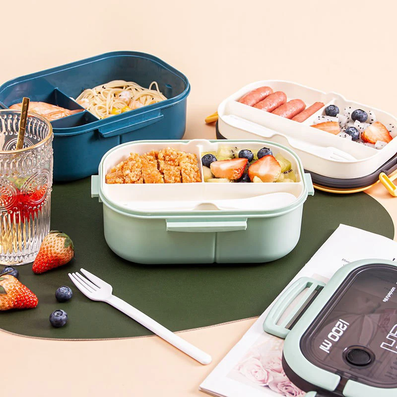 

Двухслойная микроволновая печь, ланч-бокс, портативный бенто-бокс для офисных работников, детская школьная коробка для пикника на свежем воздухе