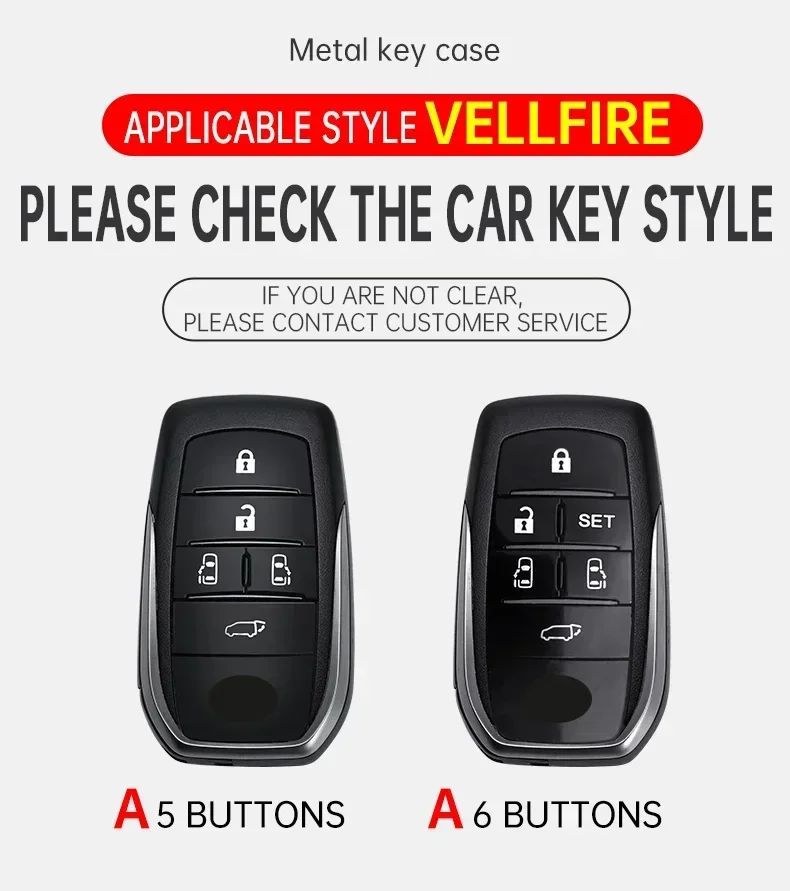 

Автомобильный смарт-брелок из цинкового сплава с дистанционным управлением, чехол для ключей от автомобиля, Стайлинг, аксессуары для Toyota Vellfire Alphard 30 серии Previa Tarago