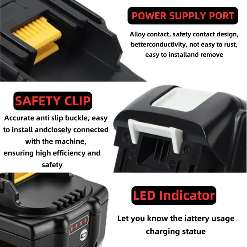 For Makita 18V Battery For Power Tools Replacement Accessories BL1860 BL1850 18 v Li-ion Rechargeable batteries Pack charger