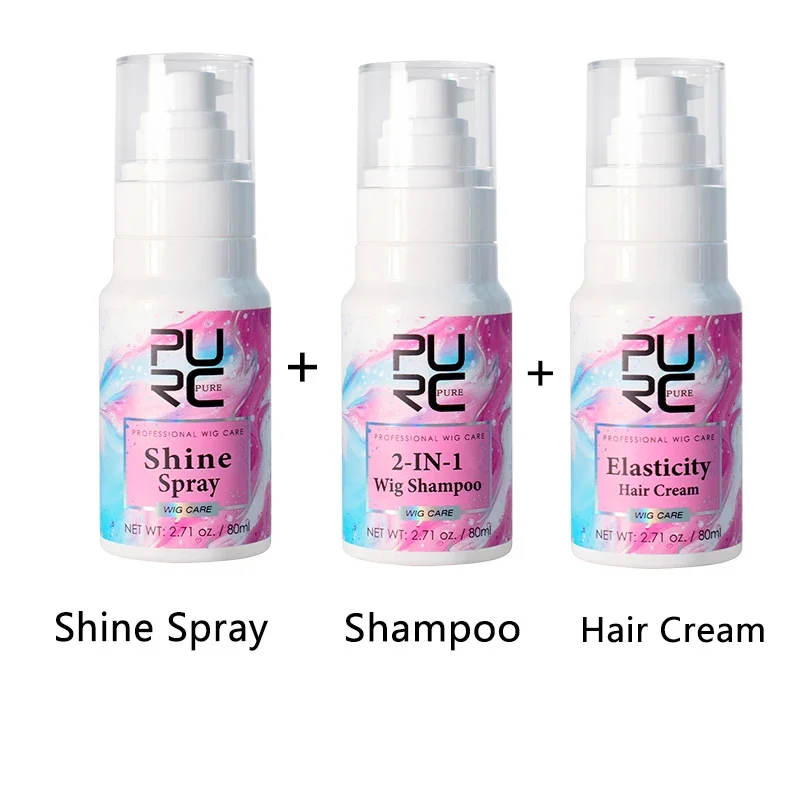 

PURC Shine Spray Wig Hair Treatment Styling Cream Coconut Oil Smoothing Shampoo for Black Women Wig Care