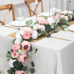 YeeNanee Artificial Peony Flowers Eucalyptus Garland Floral Greenery Vines for Wedding Arch Table Wall Backdrop Party Home Decor