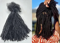 Afro Fully Handmade Permanent Loc Extensions Human Hair 0.4 cm Width Dreadlock Extensions Raw Vietnamese Hair For Women 10-40Pcs