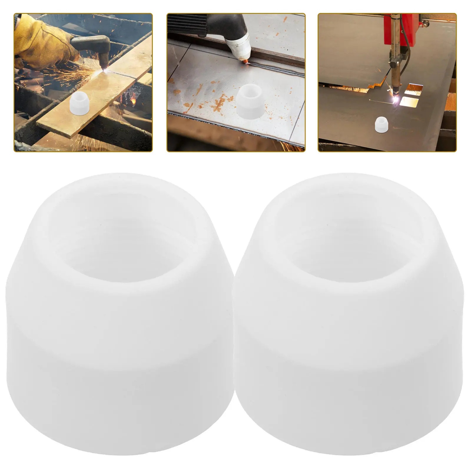 

10Pcs Tig Gas Ceramic Cup Sturdy Plasma Cutting Shield Cup Welding Parts for Tig Torch High Performance Welding Supply