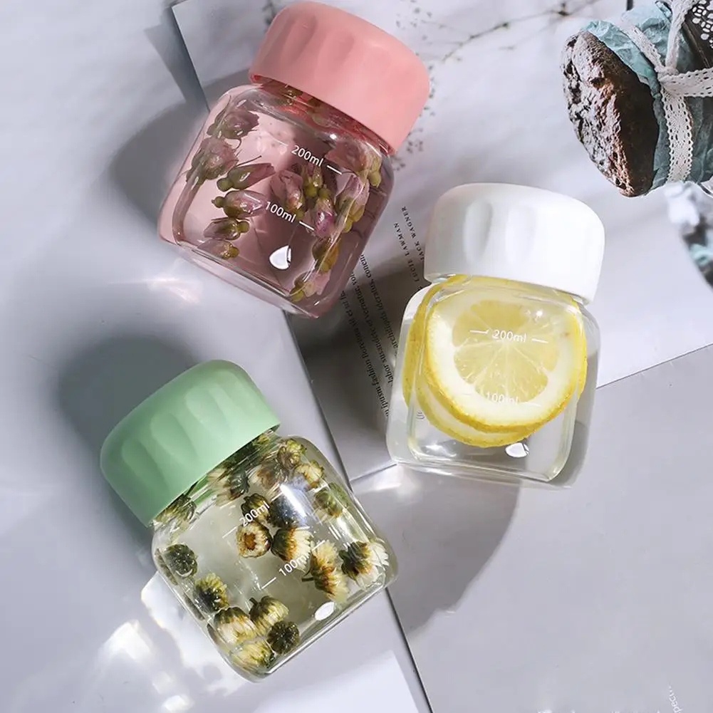 Portable Fat Glass Hot Proof Insulated Small Cup Scale Mini Cup Water Appearance Fat Glass Level Round Simple High T6n2