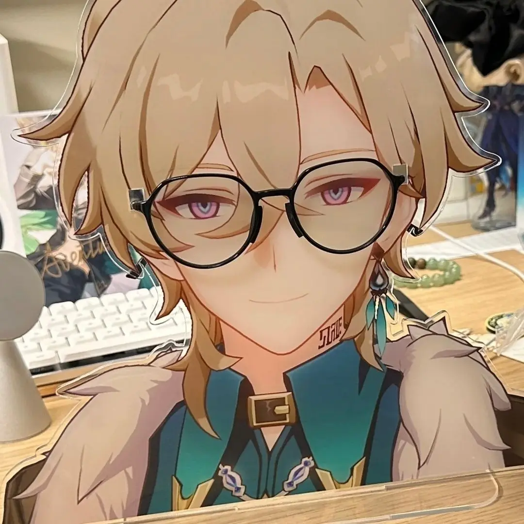 

Anime Honkai: Star Rail Aventurine Cosplay Oversized acrylic eyeglass frame Tabletop decor Standing spectacle storage rack